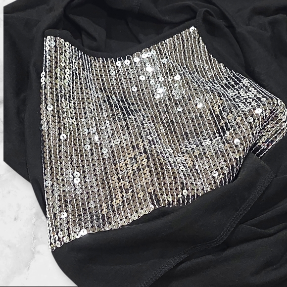 Venus Black & Sequin Women's Top Blouse Shirt Size Medium (M) C53 - Picture 4 of 10